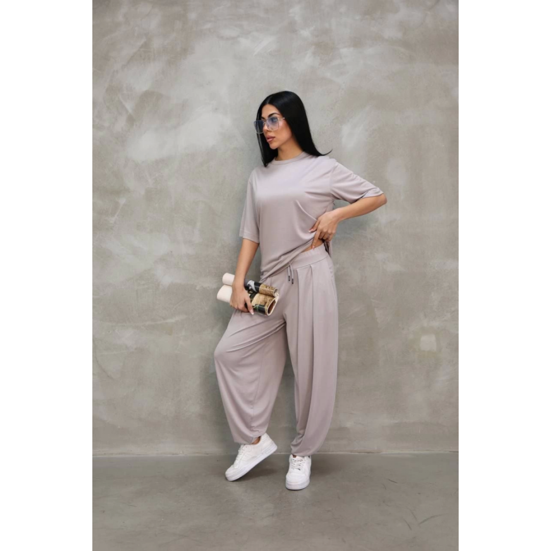 Osy Modal Yumuşak Dokulu Kumaş Oversize Bisiklet Yaka T-shirt Jogger Eşofman Altı Eşofman Takımı - Gri - 147942 Osy Modal Yumuşak Dokulu Kumaş Oversize Bisiklet Yaka T-shirt Jogger Eşofman Altı Eşofman Takımı - Gri - 147942