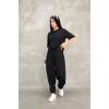 Osy Modal Yumuşak Dokulu Kumaş Oversize Bisiklet Yaka T-shirt Jogger Eşofman Altı Eşofman Takımı - Siyah 147944