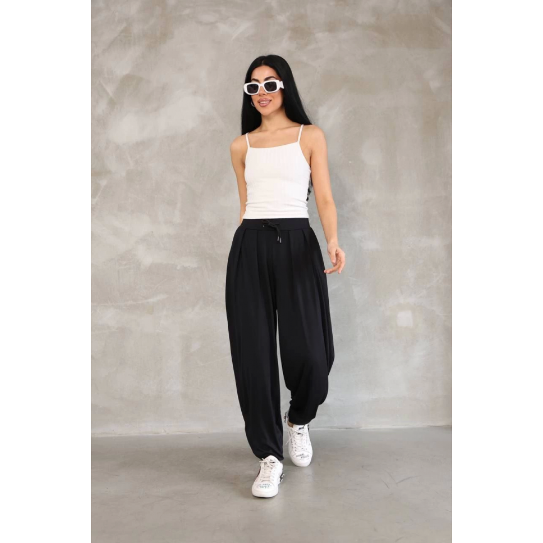 Osy Modal Yumuşak Dokulu Kumaş Şalvar Pantalon - Siyah - 148425 Osy Modal Yumuşak Dokulu Kumaş Şalvar Pantalon - Siyah - 148425