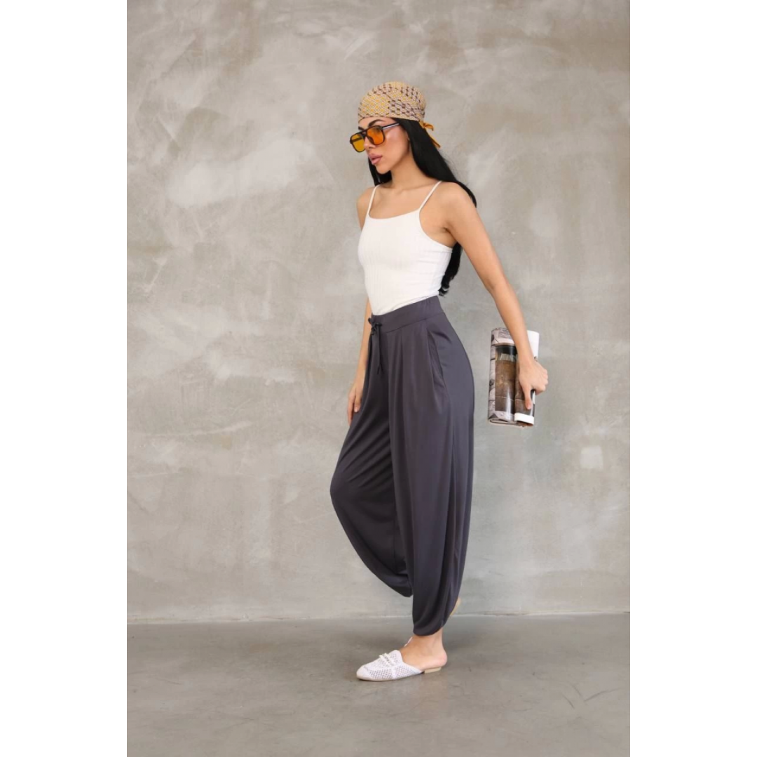 Osy Modal Yumuşak Dokulu Kumaş Şalvar Pantalon - Antrasit - 148427 Osy Modal Yumuşak Dokulu Kumaş Şalvar Pantalon - Antrasit - 148427