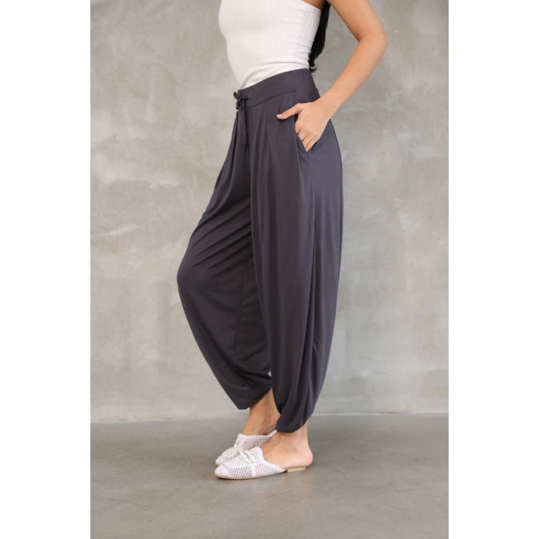Osy Modal Yumuşak Dokulu Kumaş Şalvar Pantalon - Antrasit - 148427 Osy Modal Yumuşak Dokulu Kumaş Şalvar Pantalon - Antrasit - 148427