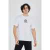 Erkek Bisiklet Yakalı Baskılı T-Shirt - Beyaz 149003