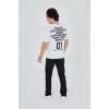 Erkek Bisiklet Yakalı Baskılı T-Shirt - Beyaz 149003
