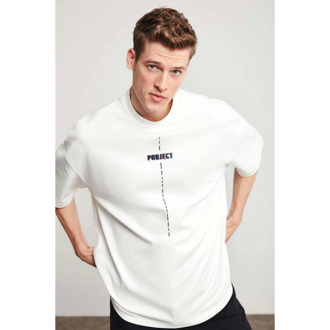 Unisex Baskılı Oversize T-Shirt - Beyaz 149004 Unisex Baskılı Oversize T-Shirt - Beyaz 149004