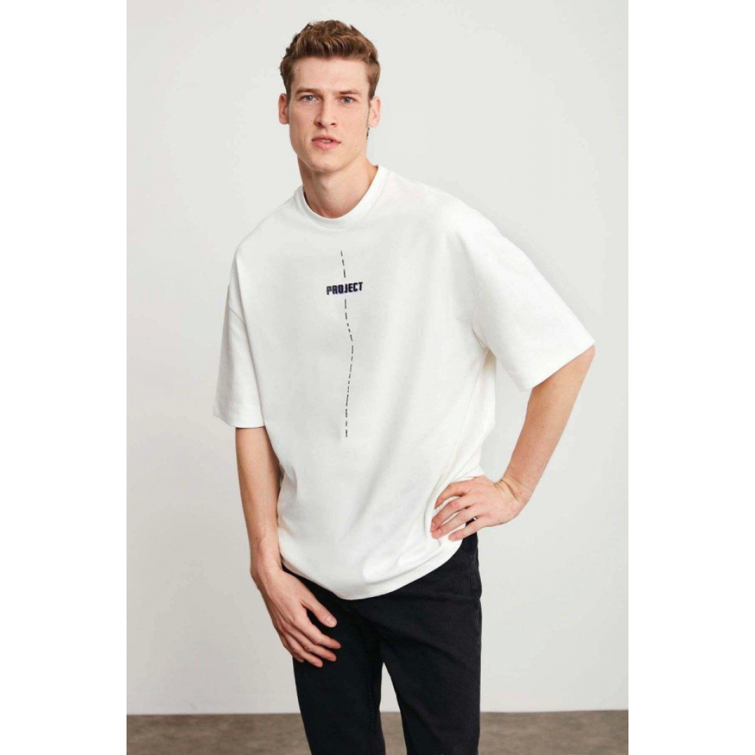 Unisex Baskılı Oversize T-Shirt - Beyaz 149004 Unisex Baskılı Oversize T-Shirt - Beyaz 149004