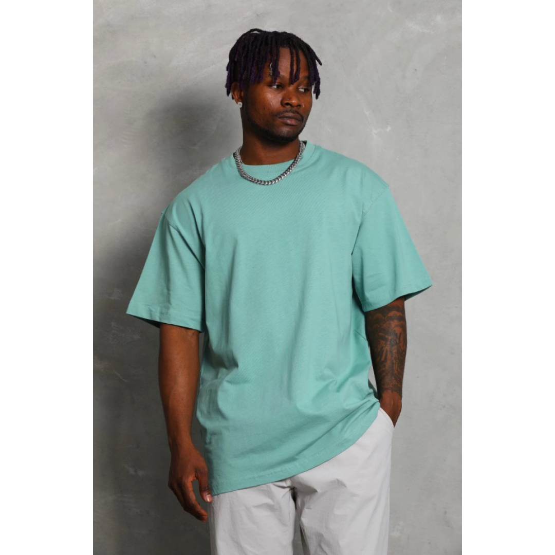 Unisex Oversize Düz Bisiklet Yaka T-Shirt - Mint Yeşili 150360 Unisex Oversize Düz Bisiklet Yaka T-Shirt - Mint Yeşili 150360