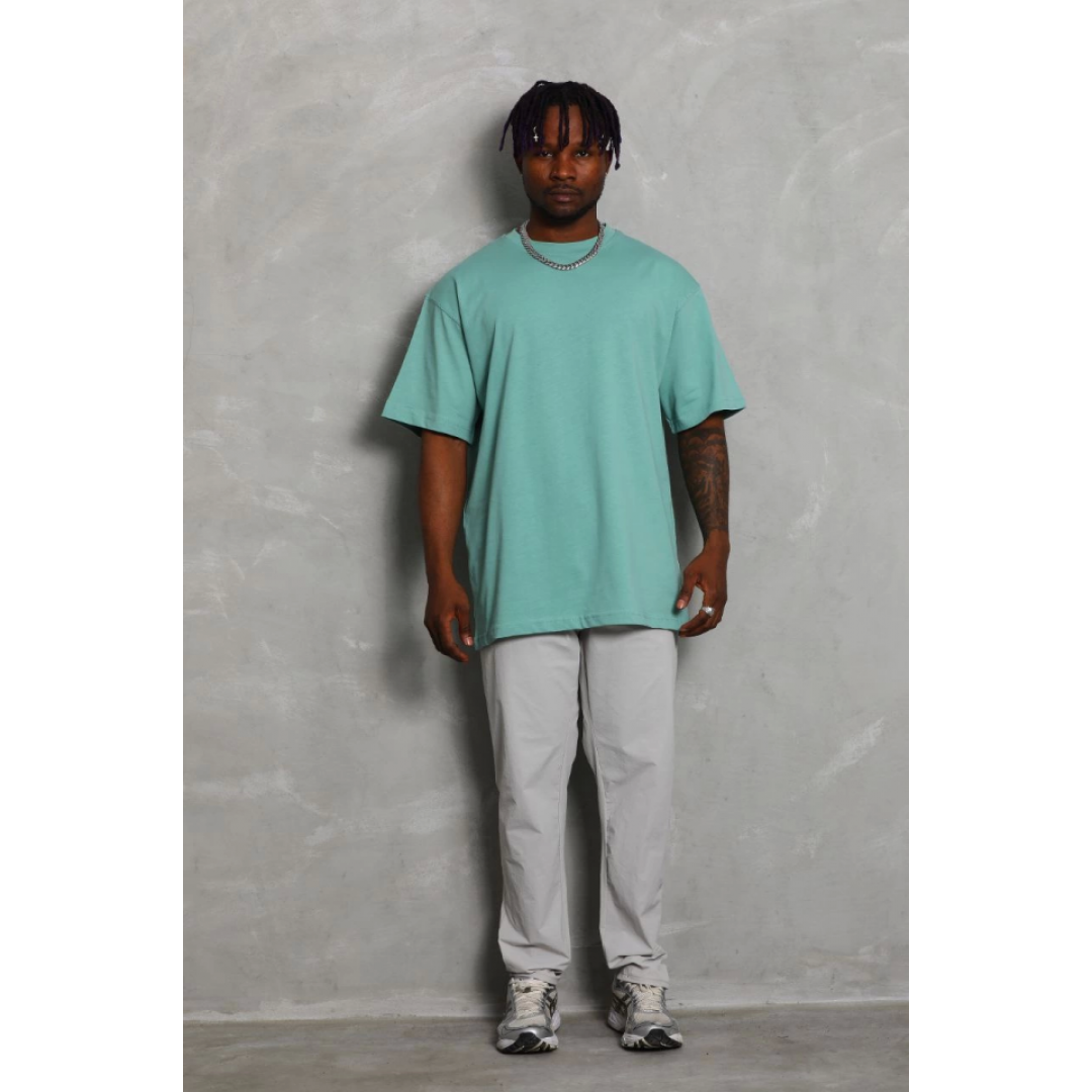 Unisex Oversize Düz Bisiklet Yaka T-Shirt - Mint Yeşili 150360 Unisex Oversize Düz Bisiklet Yaka T-Shirt - Mint Yeşili 150360
