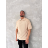 Yakalı Patlı Kısa Kol T-shirt - Bej 150379 Yakalı Patlı Kısa Kol T-shirt - Bej 150379