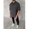 Yakalı Patlı Kısa Kol T-shirt - Antrasit 150380 Yakalı Patlı Kısa Kol T-shirt - Antrasit 150380