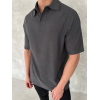 Yakalı Patlı Kısa Kol T-shirt - Antrasit 150380 Yakalı Patlı Kısa Kol T-shirt - Antrasit 150380