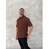 Yakalı Patlı Kısa Kol T-shirt - Kahverengi 150382 Yakalı Patlı Kısa Kol T-shirt - Kahverengi 150382