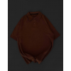 Yakalı Patlı Kısa Kol T-shirt - Kahverengi 150382 Yakalı Patlı Kısa Kol T-shirt - Kahverengi 150382