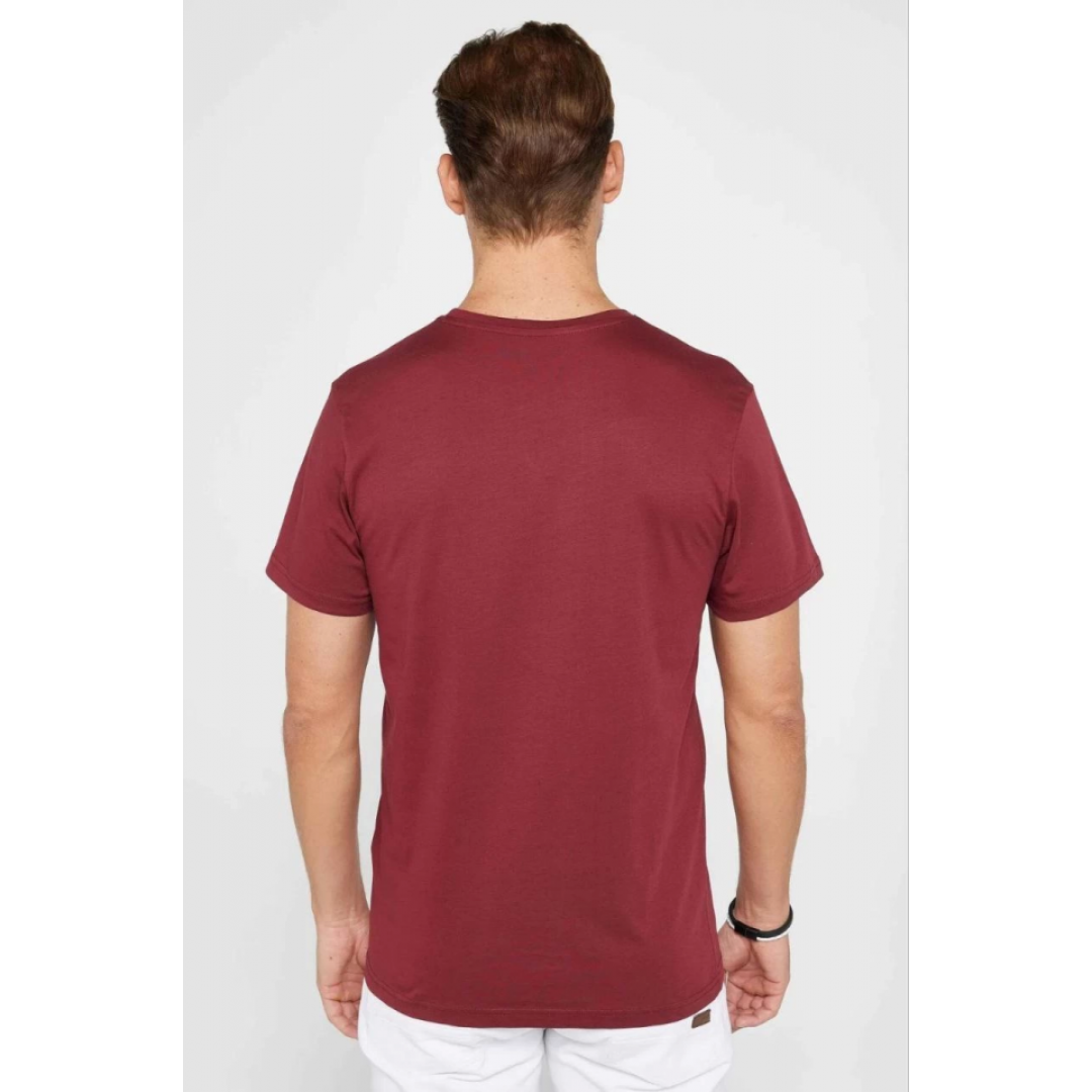 Erkek 24/1 Düz A Kalite Oversize T-shirt - Bordo 150386