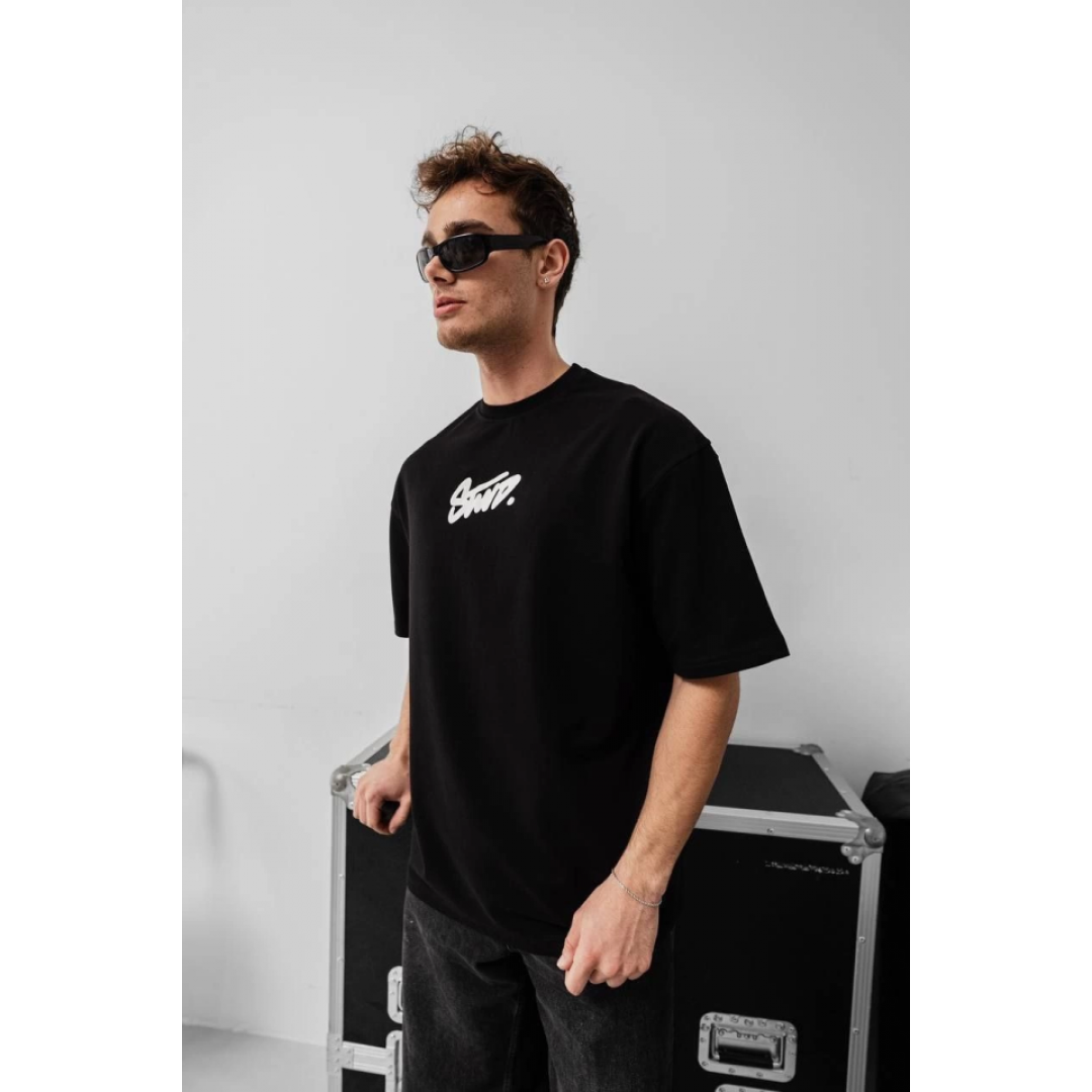 Erkek Baskılı Oversize T-shirt - Siyah 150387 Erkek Baskılı Oversize T-shirt - Siyah 150387