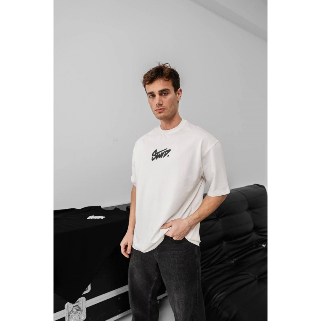 Erkek Baskılı Oversize T-shirt - Beyaz 150388 Erkek Baskılı Oversize T-shirt - Beyaz 150388