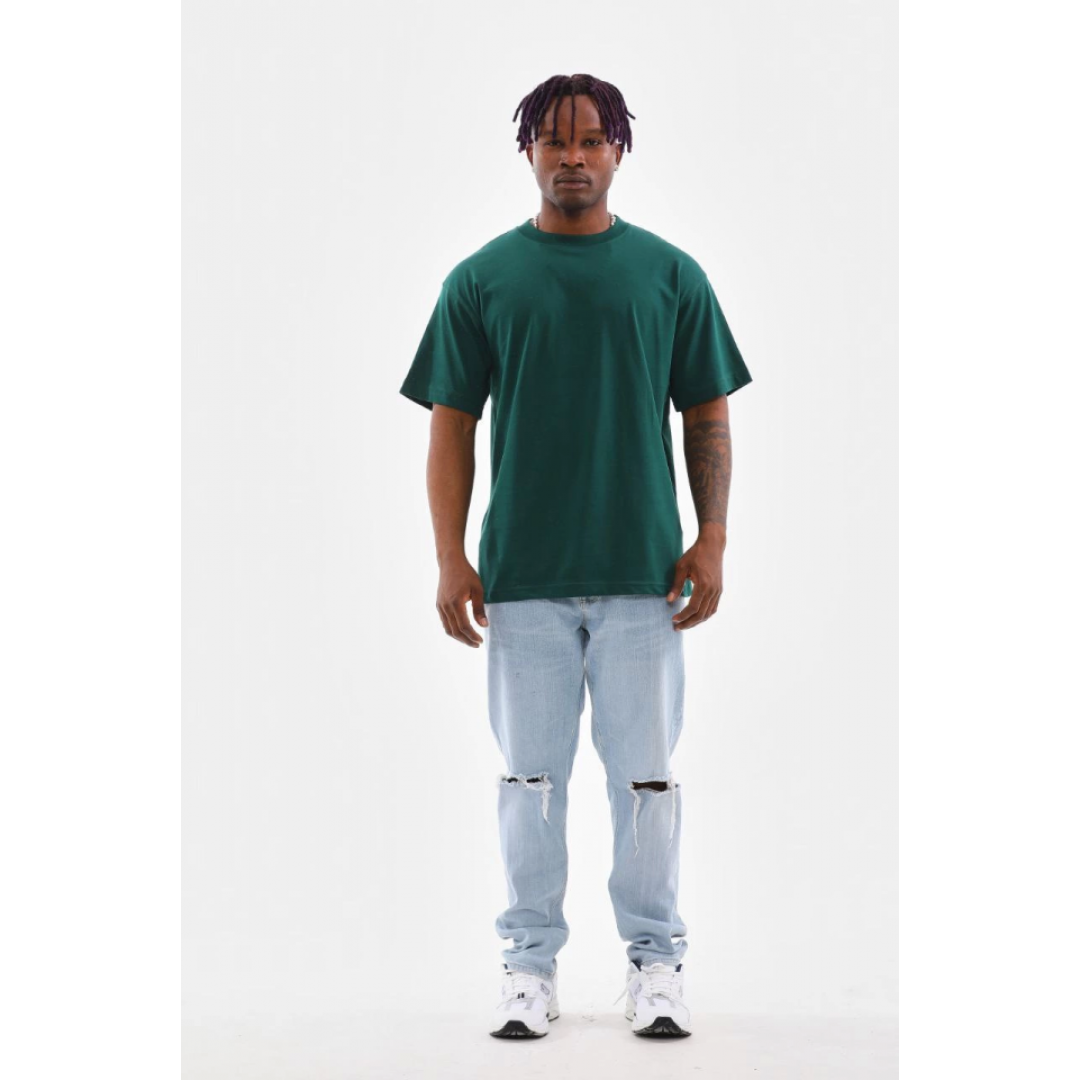 Unisex Oversize Düz Bisiklet Yaka T-Shirt - Koyu Yeşili 150389 Unisex Oversize Düz Bisiklet Yaka T-Shirt - Koyu Yeşili 150389