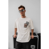Erkek Baskılı Oversize T-shirt - Beyaz 151101