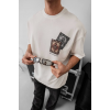Erkek Baskılı Oversize T-shirt - Beyaz 151101