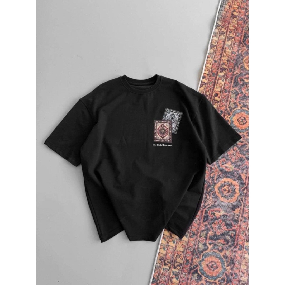 Erkek Baskılı Oversize T-shirt - Siyah - 151102 Erkek Baskılı Oversize T-shirt - Siyah - 151102