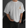 Ön Ve Arka Baskılı Oversize Bisiklet Yaka T-shirt - Beyaz 152671 Ön Ve Arka Baskılı Oversize Bisiklet Yaka T-shirt - Beyaz 152671