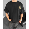 Ön Ve Arka Baskılı Oversize Bisiklet Yaka T-shirt - Siyah 152672 Ön Ve Arka Baskılı Oversize Bisiklet Yaka T-shirt - Siyah 152672