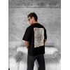 Ön Ve Arka Baskılı Oversize Bisiklet Yaka T-shirt - Siyah 152673 Ön Ve Arka Baskılı Oversize Bisiklet Yaka T-shirt - Siyah 152673