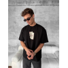 Ön Ve Arka Baskılı Oversize Bisiklet Yaka T-shirt - Siyah 152673 Ön Ve Arka Baskılı Oversize Bisiklet Yaka T-shirt - Siyah 152673