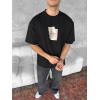 Ön Ve Arka Baskılı Oversize Bisiklet Yaka T-shirt - Siyah 152673 Ön Ve Arka Baskılı Oversize Bisiklet Yaka T-shirt - Siyah 152673
