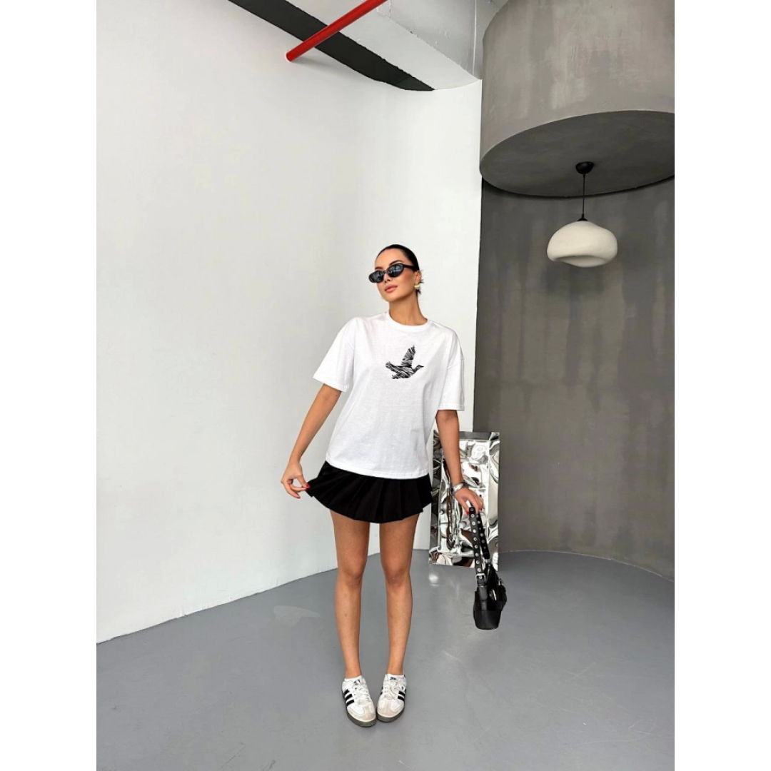 Kısa Kol Baskılı T-shirt - Beyaz 152902 Kısa Kol Baskılı T-shirt - Beyaz 152902