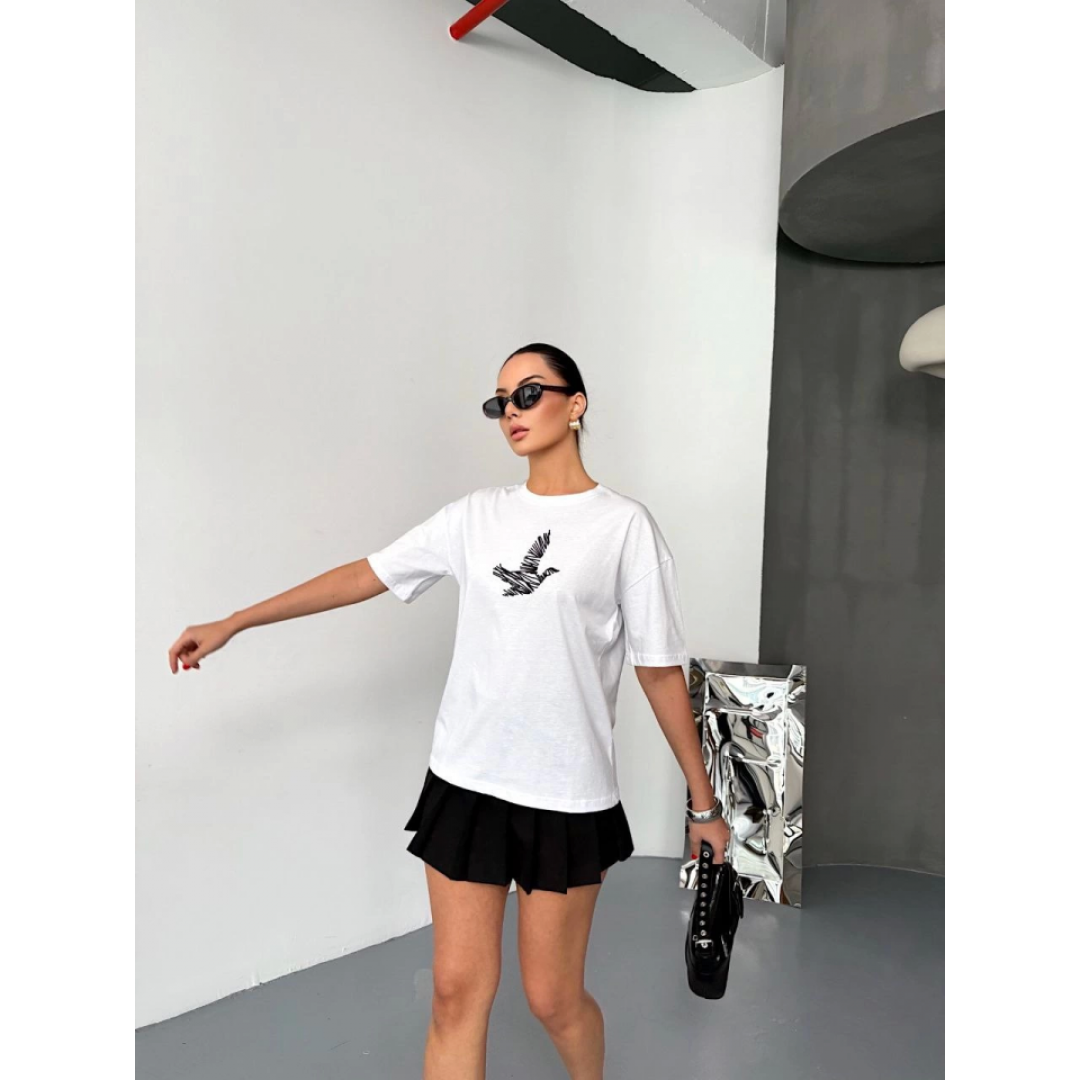 Kısa Kol Baskılı T-shirt - Beyaz 152902 Kısa Kol Baskılı T-shirt - Beyaz 152902