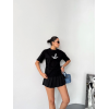 Kısa Kol Baskılı T-shirt - Siyah 152903