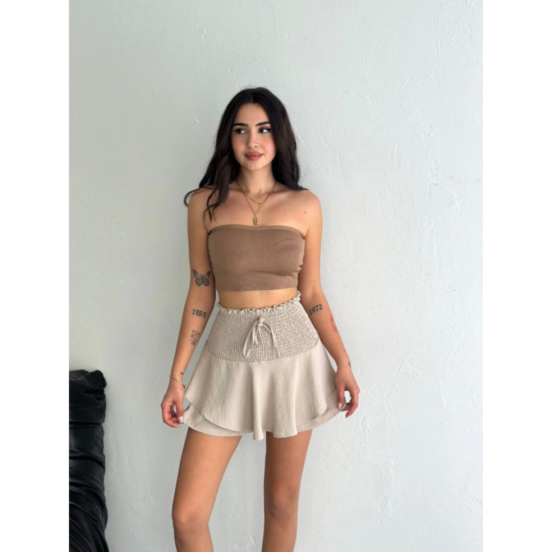 Ayrobin Şortlu Etek - Bej 152904 Ayrobin Şortlu Etek - Bej 152904