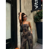 Leopar Desenli önden Bağlamalı Bluz Pantolon İkili Takım -Leopar 153094