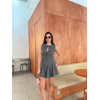 Bağcık Detaylı Kolsuz Mini Elbise - Antrasit - 153143 Bağcık Detaylı Kolsuz Mini Elbise - Antrasit - 153143