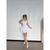 Fırfırlı Askılı Mini Elbise - Beyaz - 153145 Fırfırlı Askılı Mini Elbise - Beyaz - 153145
