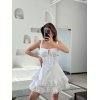 Fırfırlı Askılı Mini Elbise - Beyaz - 153145 Fırfırlı Askılı Mini Elbise - Beyaz - 153145