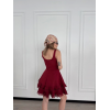 Fırfırlı Askılı Mini Elbise - Bordo - 153146 Fırfırlı Askılı Mini Elbise - Bordo - 153146