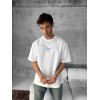 Ön Ve Arka Baskılı Oversize Bisiklet Yaka T-shirt- Beyaz 153732