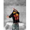 Ön Ve Arka Baskılı Oversize Bisiklet Yaka T-shirt- Siyah 153733