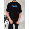 Ön Ve Arka Baskılı Oversize Bisiklet Yaka T-shirt- Siyah 153734 Ön Ve Arka Baskılı Oversize Bisiklet Yaka T-shirt- Siyah 153734