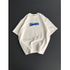 Ön Ve Arka Baskılı Oversize Bisiklet Yaka T-shirt- Beyaz 153735 Ön Ve Arka Baskılı Oversize Bisiklet Yaka T-shirt- Beyaz 153735
