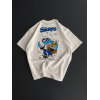 Ön Ve Arka Baskılı Oversize Bisiklet Yaka T-shirt- Beyaz 153735 Ön Ve Arka Baskılı Oversize Bisiklet Yaka T-shirt- Beyaz 153735