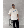 Ön Ve Arka Baskılı Oversize Bisiklet Yaka T-shirt- Beyaz 153735 Ön Ve Arka Baskılı Oversize Bisiklet Yaka T-shirt- Beyaz 153735