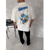 Ön Ve Arka Baskılı Oversize Bisiklet Yaka T-shirt- Beyaz 153735 Ön Ve Arka Baskılı Oversize Bisiklet Yaka T-shirt- Beyaz 153735