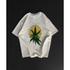 Ön Ve Arka Baskılı Oversize Bisiklet Yaka T-shirt- Beyaz 153736