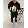 Ön Ve Arka Baskılı Oversize Bisiklet Yaka T-shirt- Siyah 153737 Ön Ve Arka Baskılı Oversize Bisiklet Yaka T-shirt- Siyah 153737