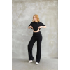 Osy Modal Yumuşak Dokulu Kumaş Bisiklet Yaka Taş Detaylı Kısa Kollu Takım - Siyah - 153909 Osy Modal Yumuşak Dokulu Kumaş Bisiklet Yaka Taş Detaylı Kısa Kollu Takım - Siyah - 153909