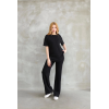 Osy Modal Yumuşak Dokulu Kumaş Bisiklet Yaka Taş Detaylı Kısa Kollu Takım - Siyah - 153909 Osy Modal Yumuşak Dokulu Kumaş Bisiklet Yaka Taş Detaylı Kısa Kollu Takım - Siyah - 153909