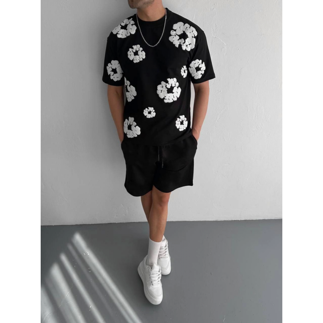 Ön Ve Arka Baskılı Oversize Bisiklet Yaka T-shirt- Siyah 154301 Ön Ve Arka Baskılı Oversize Bisiklet Yaka T-shirt- Siyah 154301