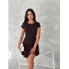 Kısa Kollu Mini Elbise - Kahverengi - 154564 Kısa Kollu Mini Elbise - Kahverengi - 154564